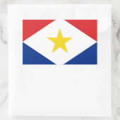 Sticker Rectangulaire drapeau de l'île de Saba région de Pays-Bas (Sac)