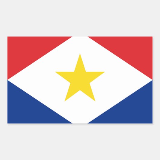 Sticker Rectangulaire drapeau de l'île de Saba région de Pays-Bas (Devant)