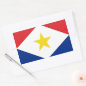 Sticker Rectangulaire drapeau de l'île de Saba région de Pays-Bas (Enveloppe)