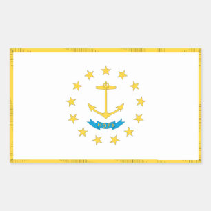 Sticker Rectangulaire Drapeau de l'île Rhode