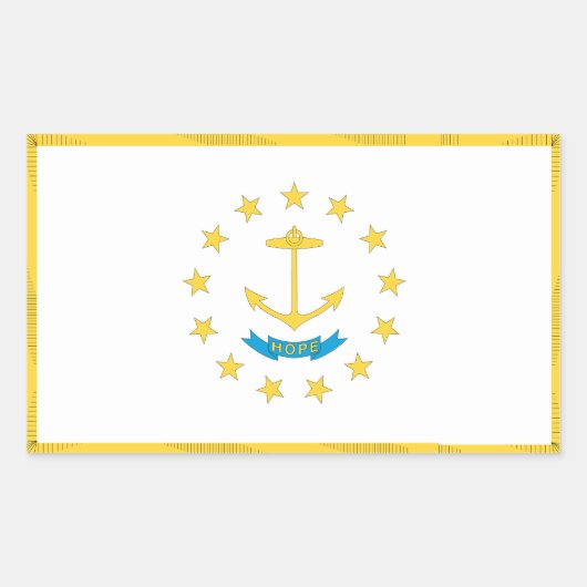 Sticker Rectangulaire Drapeau de l'île Rhode (Devant)