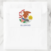 Sticker Rectangulaire Drapeau de l'Illinois (Sac)