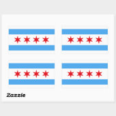 Sticker Rectangulaire Drapeau de l'Illinois de Chicago (Feuille)