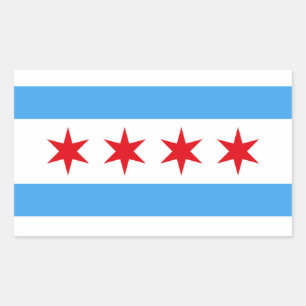 Sticker Rectangulaire Drapeau de l'Illinois de Chicago