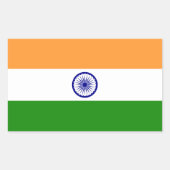 Sticker Rectangulaire Drapeau de l'Inde (Devant)