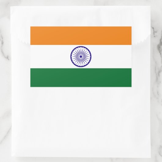 Sticker Rectangulaire Drapeau de l'Inde (Sac)
