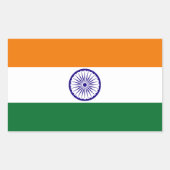 Sticker Rectangulaire Drapeau de l'Inde (Devant)
