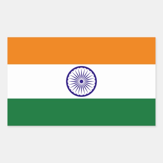 Sticker Rectangulaire Drapeau de l'Inde (Devant)