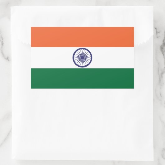 Sticker Rectangulaire Drapeau de l'Inde (Sac)