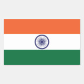 Sticker Rectangulaire Drapeau de l'Inde (Devant)