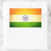 Sticker Rectangulaire Drapeau de l'Inde embrassé par Sun (Sac)