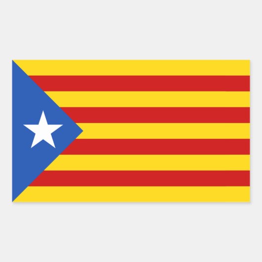 Sticker Rectangulaire Drapeau de l'indépendance catalane "L'Estelada Bla (Devant)
