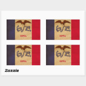 Sticker Rectangulaire Drapeau de l'Iowa (Feuille)