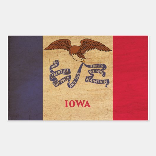 Sticker Rectangulaire Drapeau de l'Iowa (Devant)
