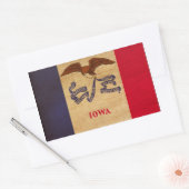 Sticker Rectangulaire Drapeau de l'Iowa (Enveloppe)