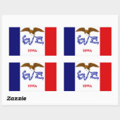 Sticker Rectangulaire Drapeau de l'Iowa (Feuille)