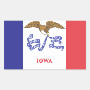 Sticker Rectangulaire Drapeau de l'IOWA -