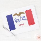 Sticker Rectangulaire Drapeau de l'IOWA - (Enveloppe)