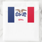 Sticker Rectangulaire Drapeau de l'Iowa (Sac)