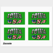 Sticker Rectangulaire Drapeau de l'Iowa USA - Texte de la photo (Feuille)