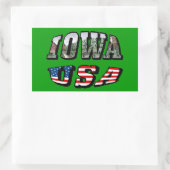 Sticker Rectangulaire Drapeau de l'Iowa USA - Texte de la photo (Sac)