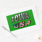 Sticker Rectangulaire Drapeau de l'Iowa USA - Texte de la photo (Enveloppe)
