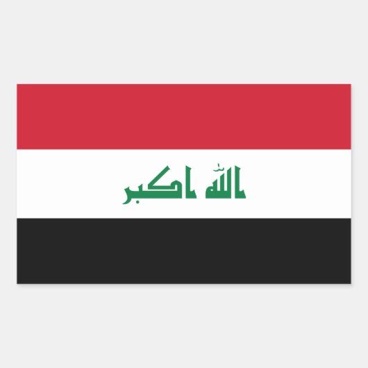 Sticker Rectangulaire Drapeau de l'Irak (Devant)