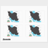 Sticker Rectangulaire drapeau de l'iran (Feuille)