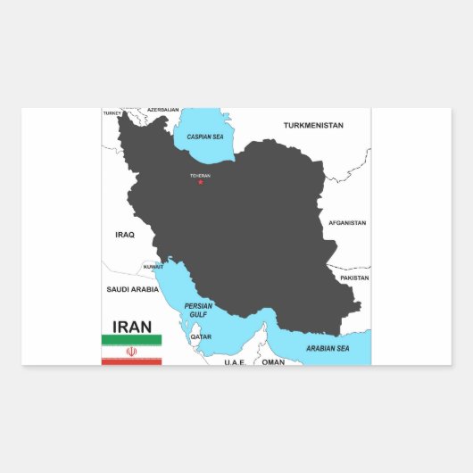 Sticker Rectangulaire drapeau de l'iran (Devant)