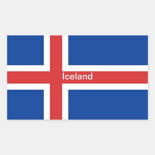 Sticker Rectangulaire Drapeau de l'Islande (Devant)