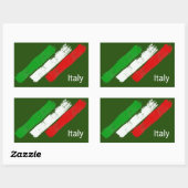 Sticker Rectangulaire Drapeau de l'Italie.brush strokes. (Feuille)