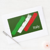 Sticker Rectangulaire Drapeau de l'Italie.brush strokes. (Enveloppe)
