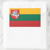 Sticker Rectangulaire Drapeau de Lituanie avec Vytis (Sac)
