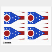 Sticker Rectangulaire Drapeau de l'Ohio (Feuille)