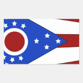 Sticker Rectangulaire Drapeau de l'Ohio (Devant)