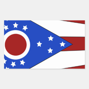 Sticker Rectangulaire Drapeau de l'Ohio