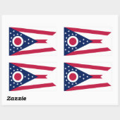 Sticker Rectangulaire Drapeau de l'Ohio (Feuille)