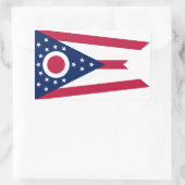 Sticker Rectangulaire Drapeau de l'Ohio (Sac)