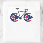 Sticker Rectangulaire Drapeau de l'Ohio à vélo (Sac)