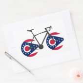 Sticker Rectangulaire Drapeau de l'Ohio à vélo (Enveloppe)