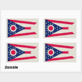 Sticker Rectangulaire Drapeau de l'Ohio : la bannière Buckeye State (Feuille)