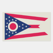 Sticker Rectangulaire Drapeau de l'Ohio : la bannière Buckeye State (Devant)