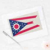 Sticker Rectangulaire Drapeau de l'Ohio : la bannière Buckeye State (Enveloppe)