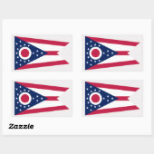 Sticker Rectangulaire Drapeau de l'Ohioan, Drapeau de l'Ohio (Feuille)