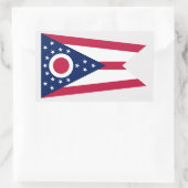 Sticker Rectangulaire Drapeau de l'Ohioan, Drapeau de l'Ohio (Sac)