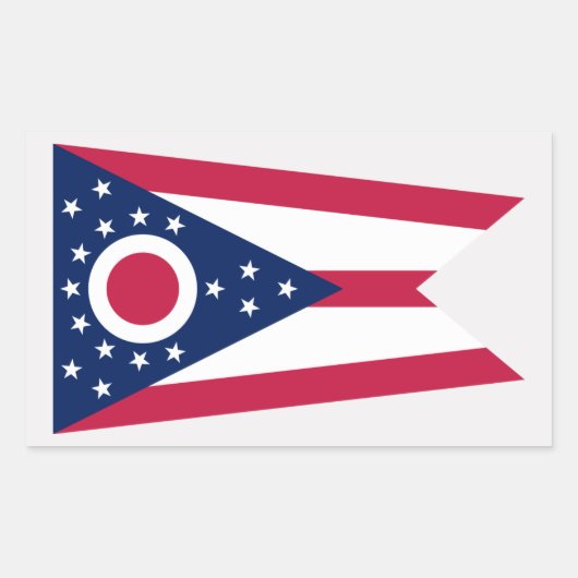 Sticker Rectangulaire Drapeau de l'Ohioan, Drapeau de l'Ohio (Devant)