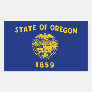 Sticker Rectangulaire Drapeau de l'Oregon 1859