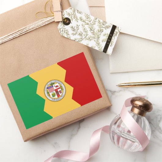 Sticker Rectangulaire Drapeau de Los Angeles (Cadeaux)