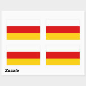 Sticker Rectangulaire Drapeau de l'Ossétie du Sud (Feuille)