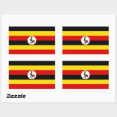 Sticker Rectangulaire Drapeau de l'Ouganda (Feuille)